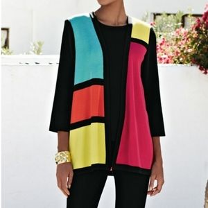 MISOOK Rosalie 3/4 Sleeve Colorblock Cardigan